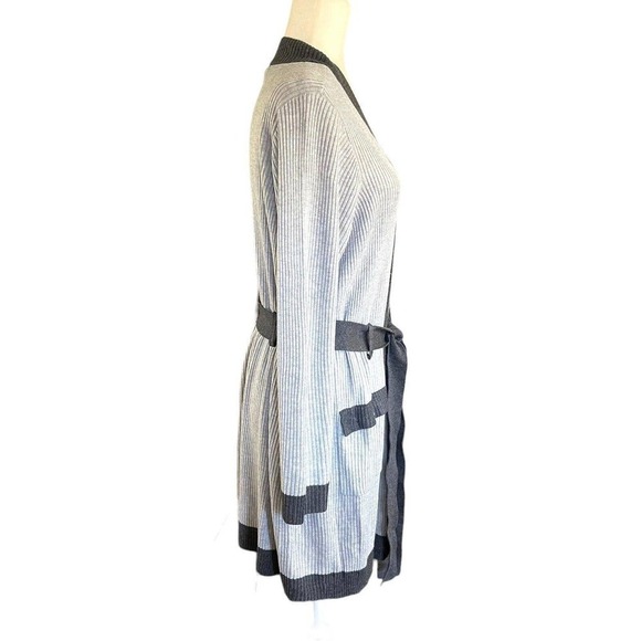 Belldini Women's Knit Sweater Gray Tie Cardigan Sz 1X Classic Career Casual - Picture 6 of 9